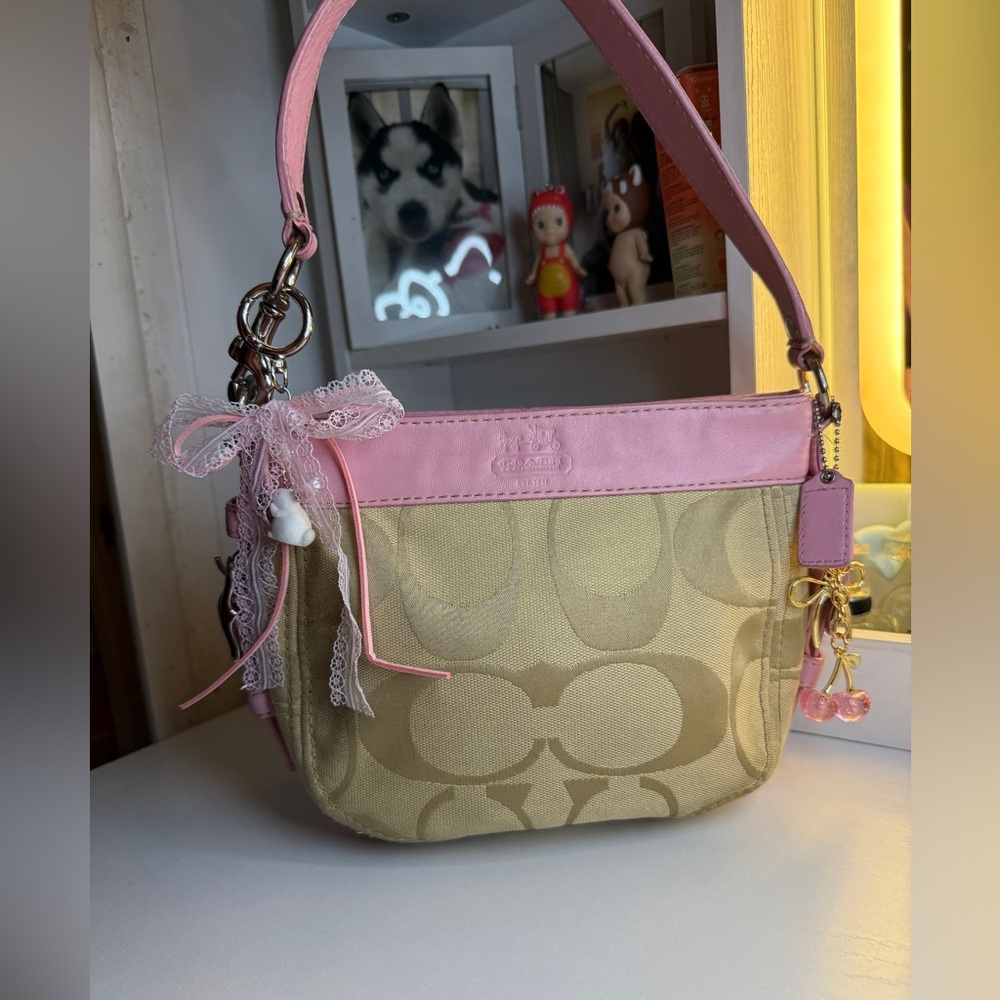 Vintage Y2K Coach Pink Zoe Shoulder Bag